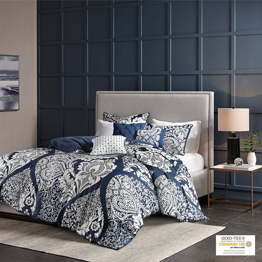 King/Cal King 6 Piece Printed Duvet Cover Set Media 4