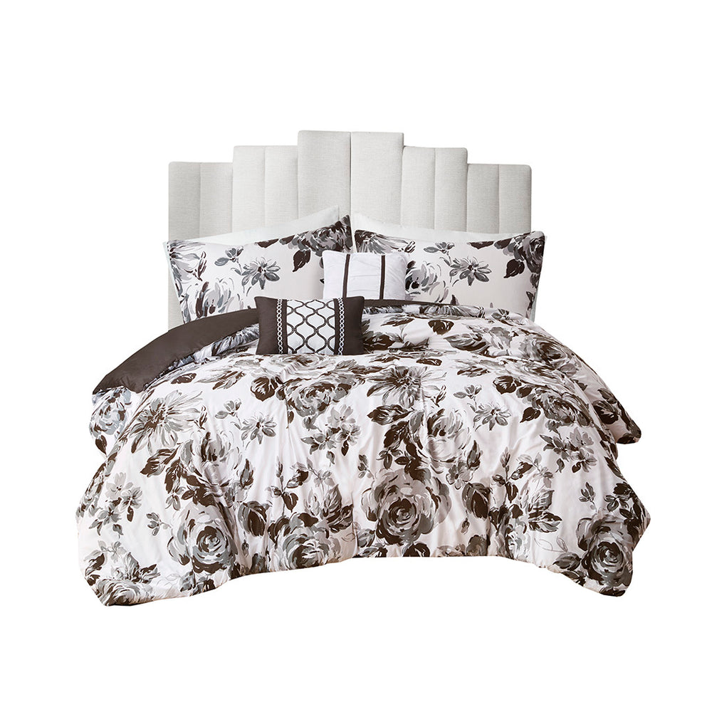 Full/Queen Floral Print Comforter Set Media 9