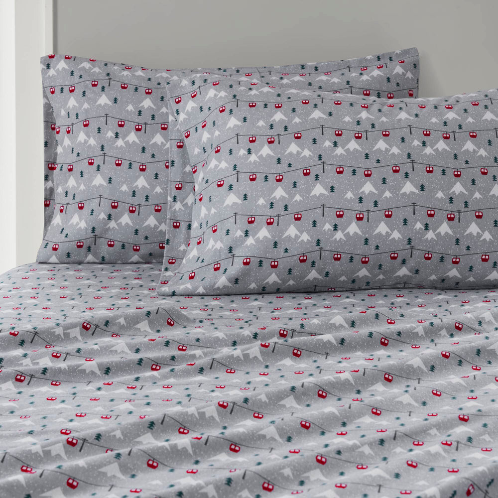 3 PCS Twin Sheet Set Grey Ski Jump Media 21