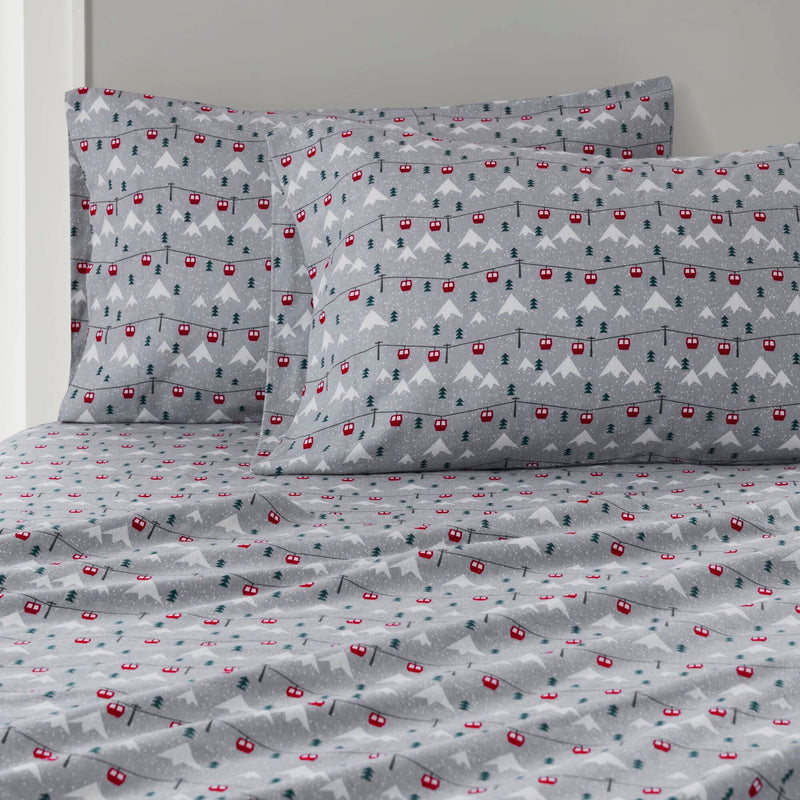 3 PCS Twin Sheet Set Grey Ski Jump