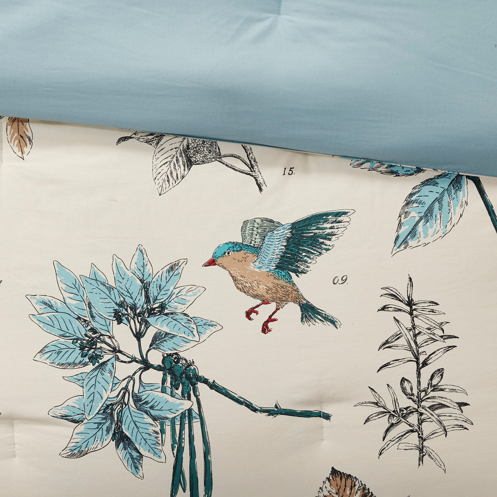 7 Piece Printed Cotton Twill Comforter Set Khaki King Media 5