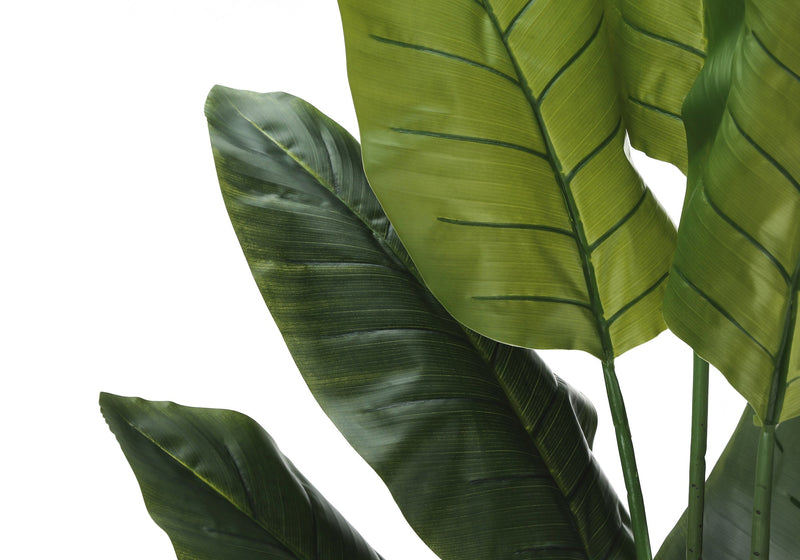 Artificial Plant, 59' Tall, Strelitzia Tree, Indoor, Faux, Fake, Floor, Greenery, Potted, Real Touch, Decorative, Green Leaves, Black Pot