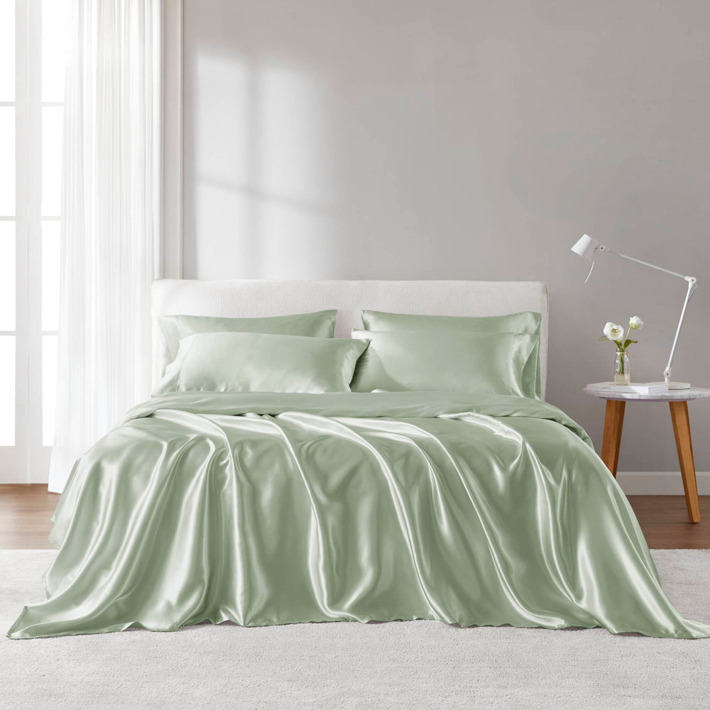 4 PCS Twin Luxury Sheet Set Sage Media 1