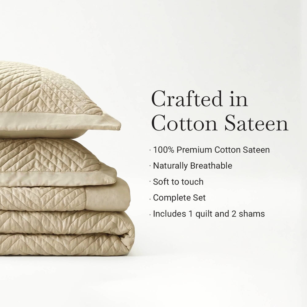 Full/Queen 3 Piece Cotton Quilt Set Linen Media 4