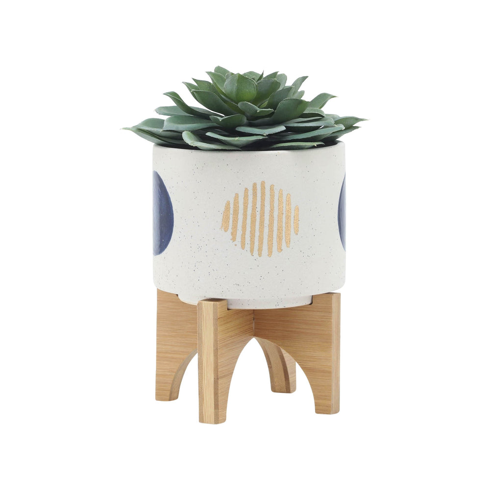 S/2 5/8' FUNKY PLANTER W/ STAND, WHITE Media 4