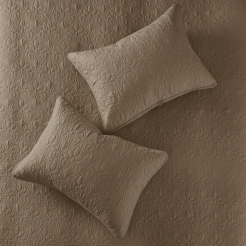 Reversible Bedspread Set Mocha Queen