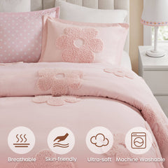 Floral Reversible Tufted Chenille Duvet Cover Set perspective