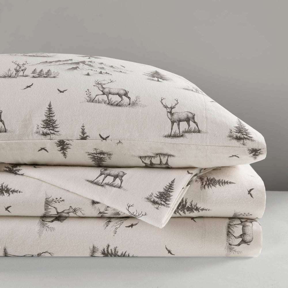 4 PCS King Sheet Set Gray Deer Toile Media 19