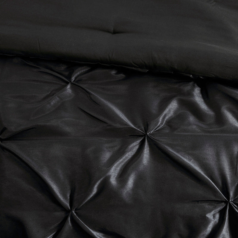 7 Piece Tufted Comforter Set Black Cal King