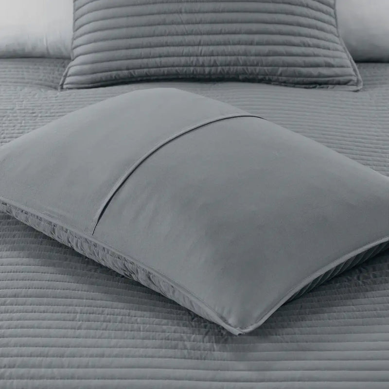8 Piece Printed Seersucker Comforter and Quilt Set Collection