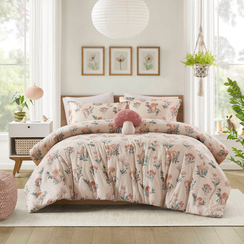4- Piece Full/Queen Mushroom Garden Comforter Set