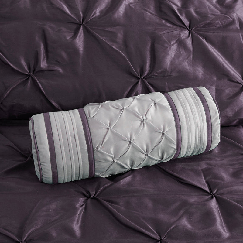 7-Piece 100% Polyester Pieced Pleated Tufted Comforter Set