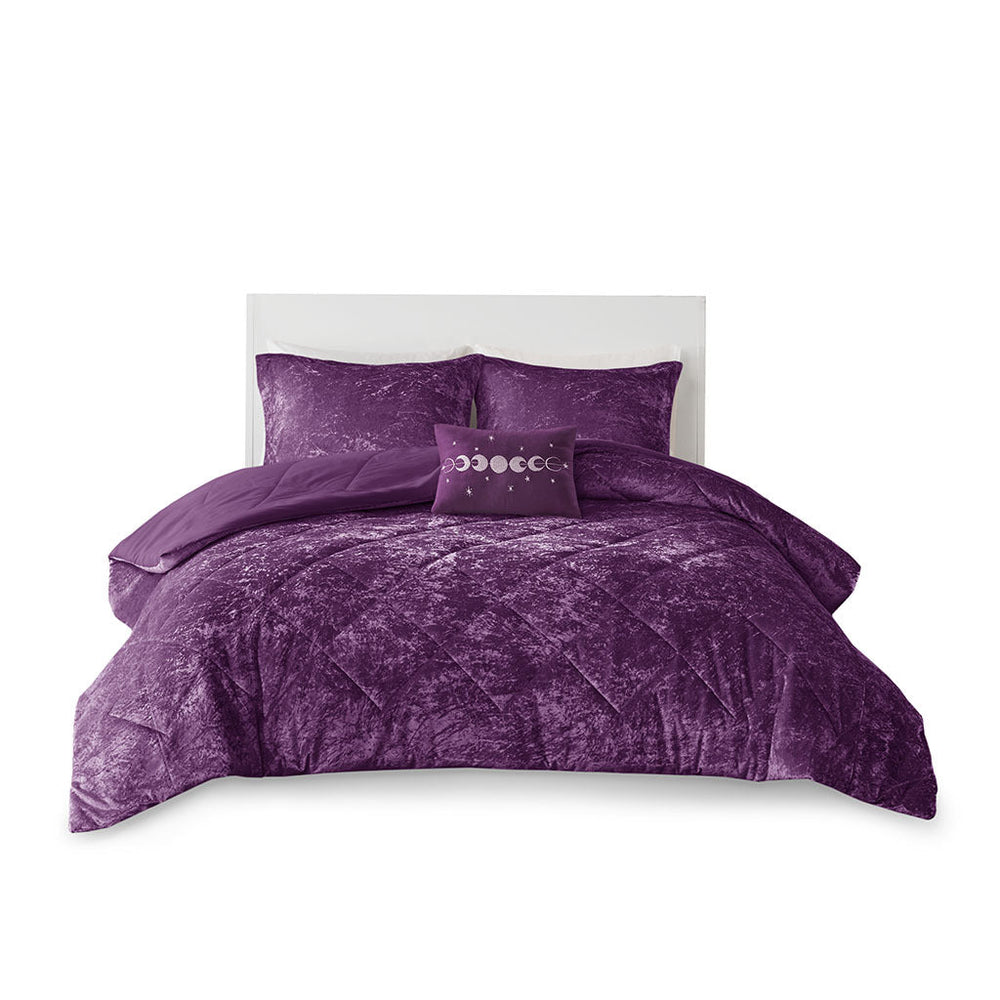 Twin/Twin XL Velvet Comforter Set with Throw Pillow Media 5