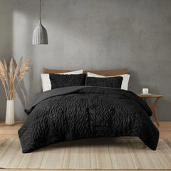 Ruched Fur Down Alternative Comforter Set perspective