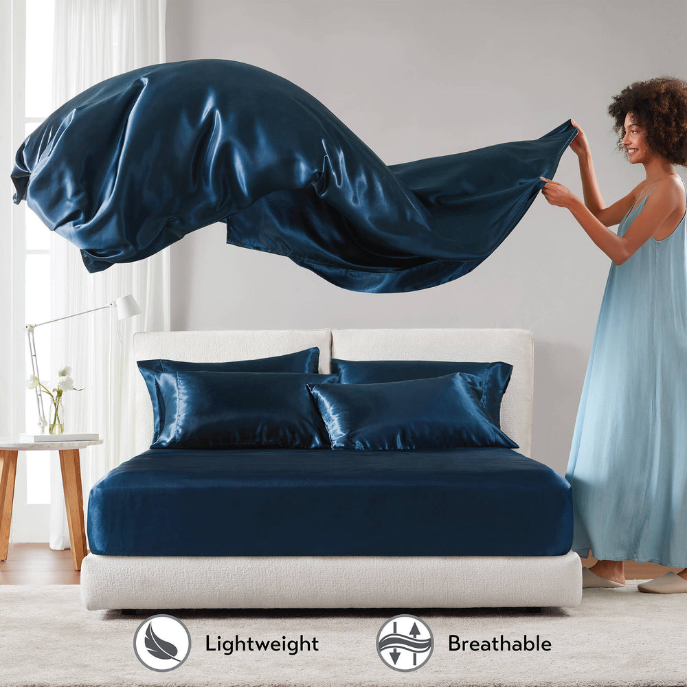2 PCS Standard Luxury 2 PC Pillowcases Midnight Blue Media 3