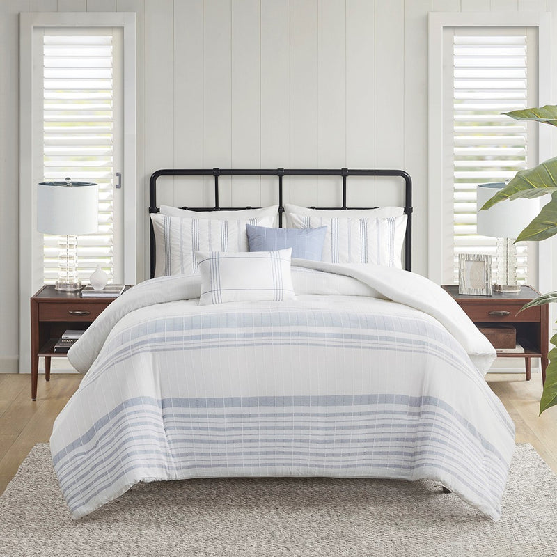 5 Piece Cotton Jaquard Duvet Set-King/Cal King