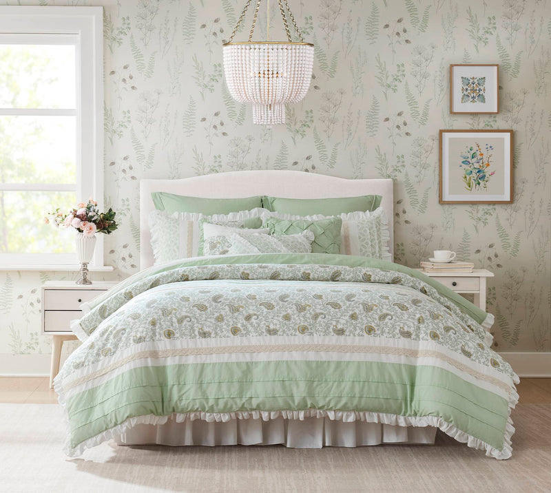 9 Piece Cotton Percale Comforter Set King