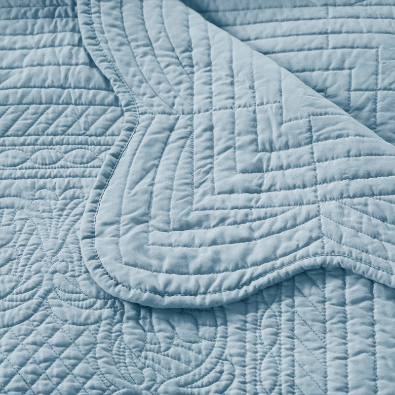 6 Piece Reversible Scalloped Edge Daybed Cover Set Blue Daybed