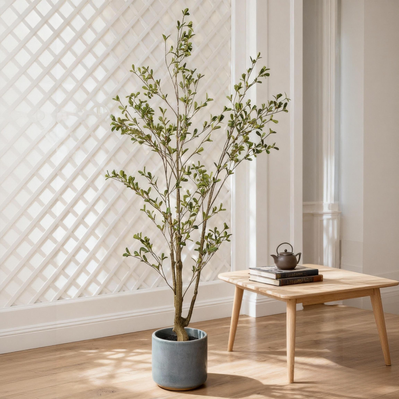 Lifelike Artificial Olive Tree with Black Plastic Pot, Faux Indoor Plant in Green Fabric Leaves, 60-Inch Tall for Home Living Room Decor