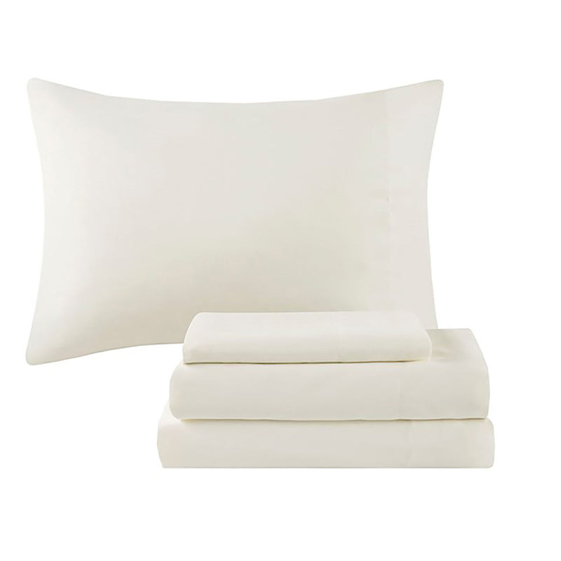 12 Piece Comforter Set with Cotton Bed Sheets Blue Cal King