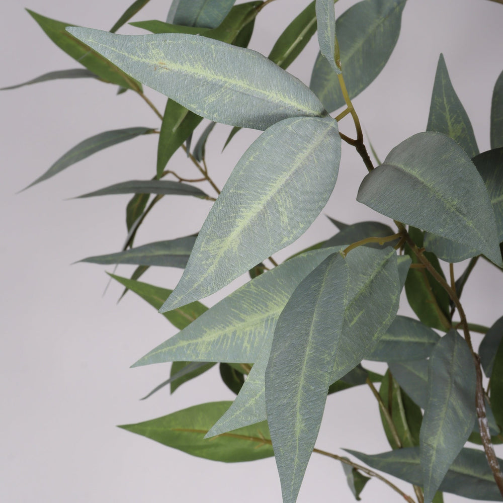 5FT Realistic Artificial Eucalyptus Tree in Black Plastic Pot with Lush Green Fabric Leaves, Indoor Potted Faux Plant for Home Office Decor Media 12