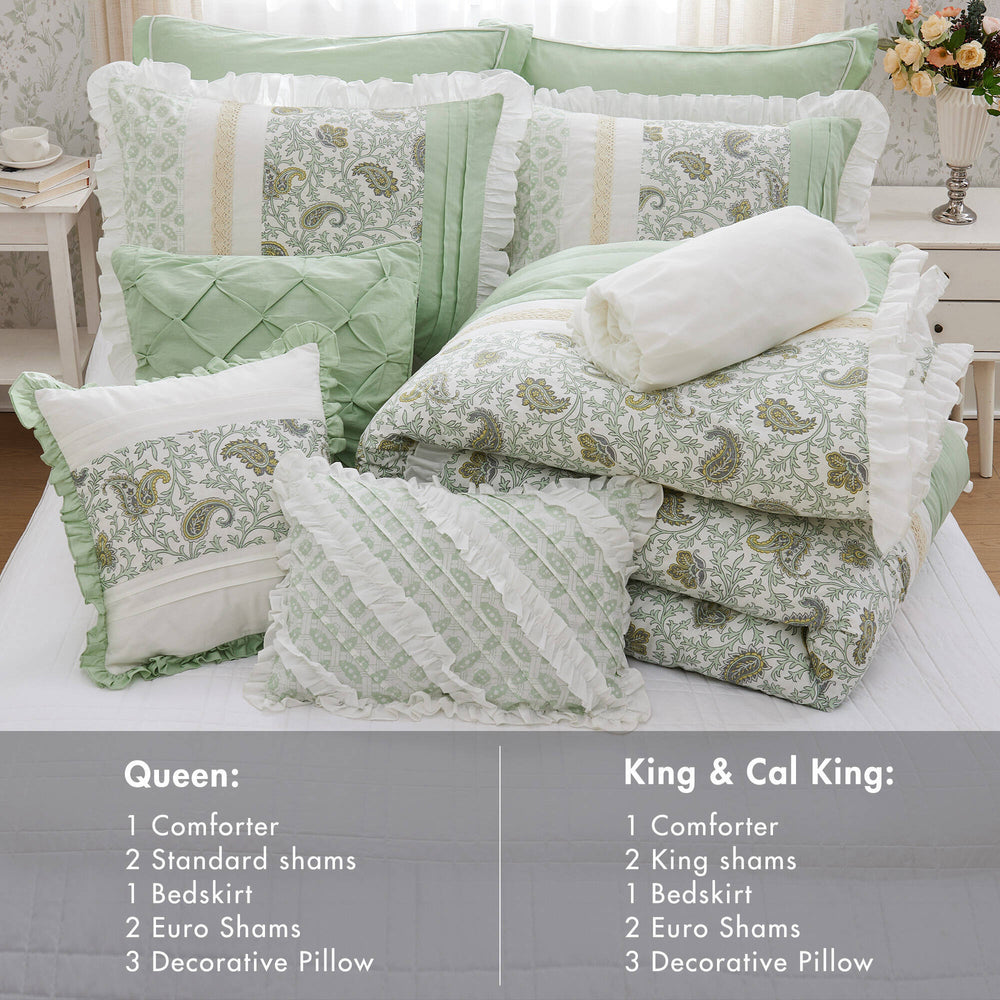 9 Piece Cotton Percale Comforter Set Cal King Media 9