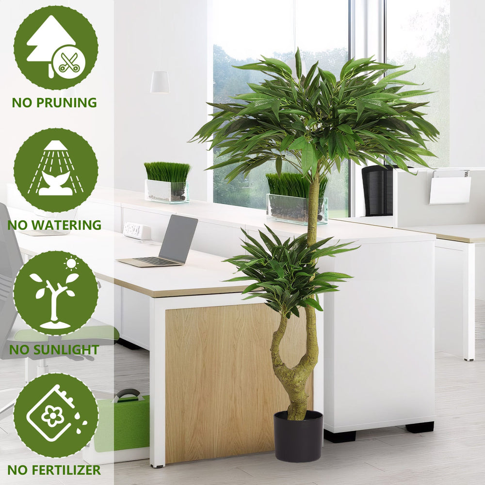 Artificial Dracaena Tree Indoor Faux Greenery Plant for Decoration, Green Plastic, 150cm Media 4