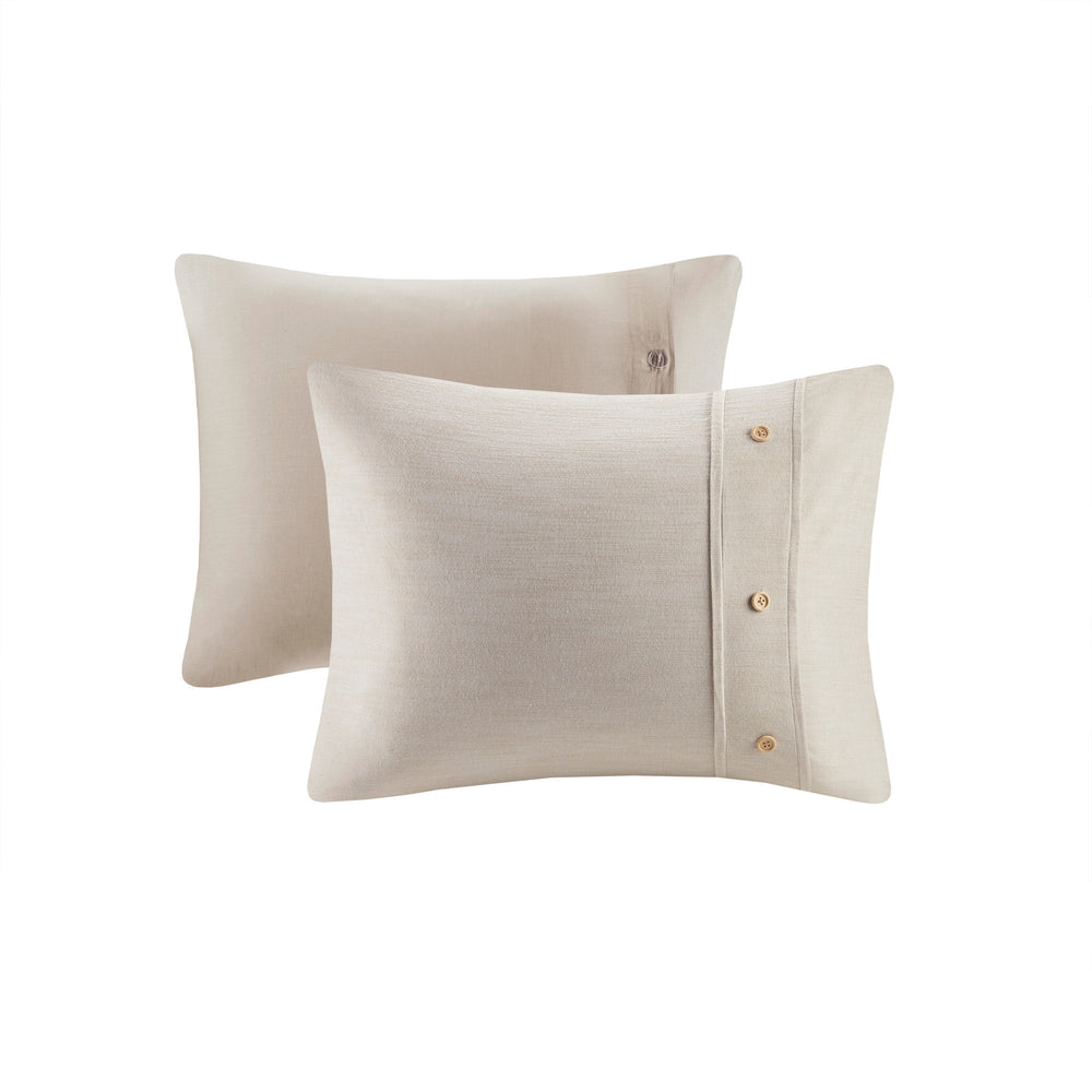 3 Piece Organic Cotton Oversized Duvet Cover Set Natural King/Cal King Media 9