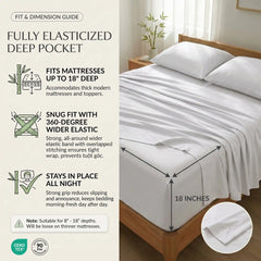 Bamboo Sheet Set Organic Bamboo & Oeko-Tex Certified Soft Sleep Comfort perspective