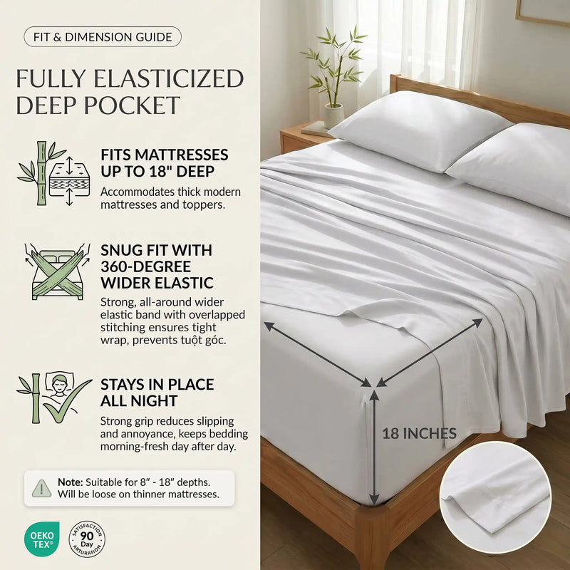Bamboo Sheet Set Organic Bamboo & Oeko-Tex Certified Soft Sleep Comfort