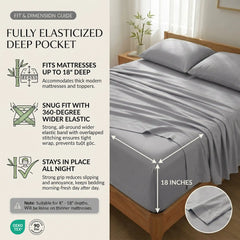 Bamboo Sheet Set Organic Bamboo & Oeko-Tex Certified Soft Sleep Comfort perspective