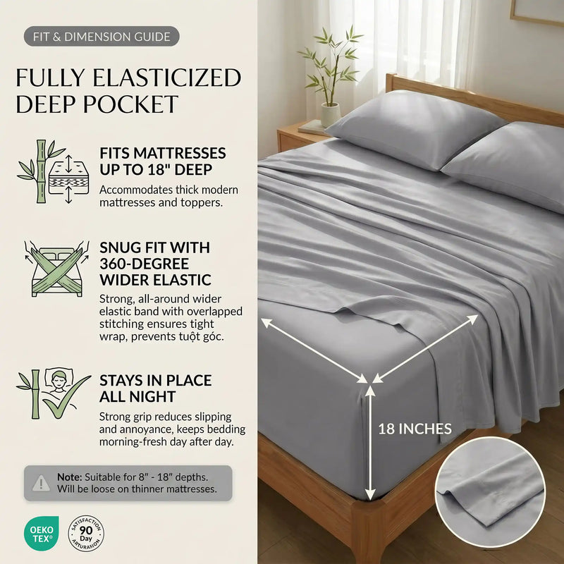 Bamboo Sheet Set Organic Bamboo & Oeko-Tex Certified Soft Sleep Comfort