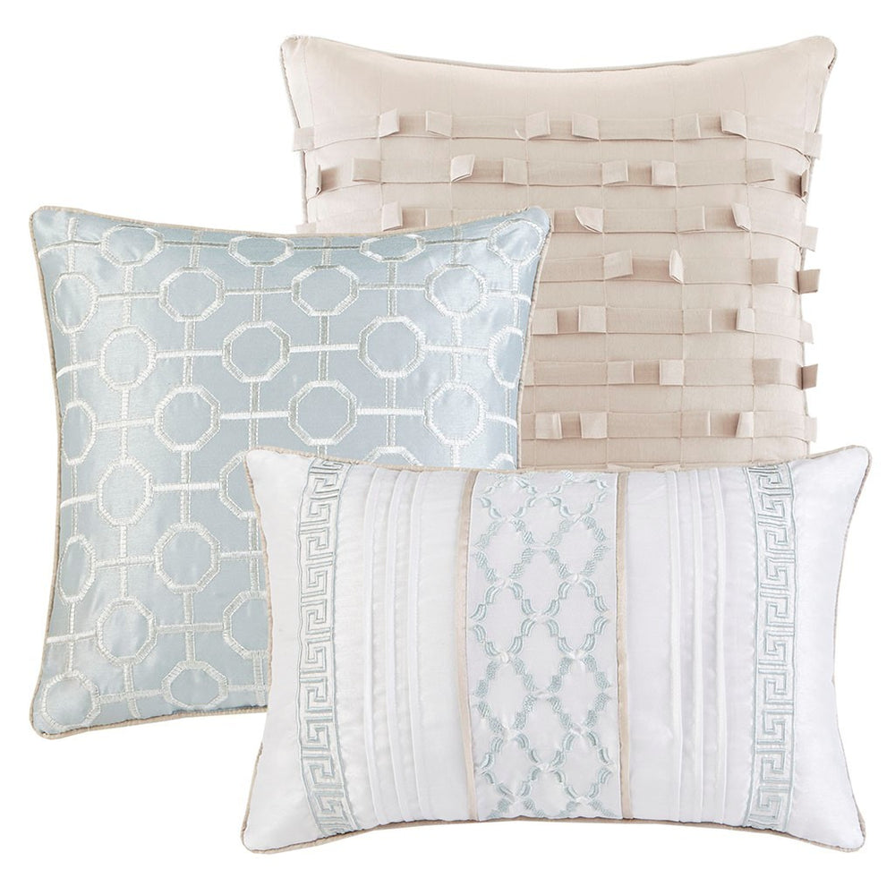 7 Piece Comforter Set Aqua Cal King Media 3