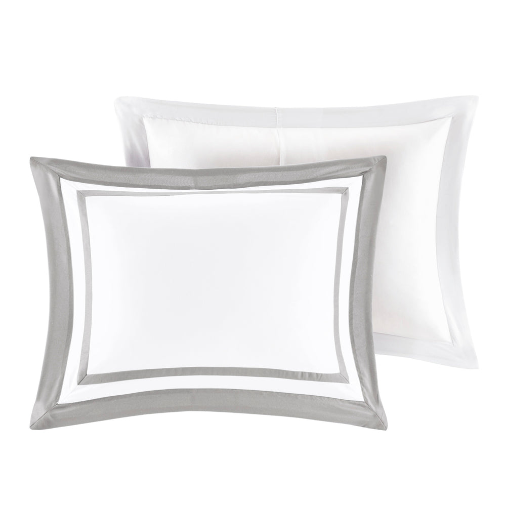 8 Piece Comforter and Quilt Set Collection Grey Full/Queen Media 15
