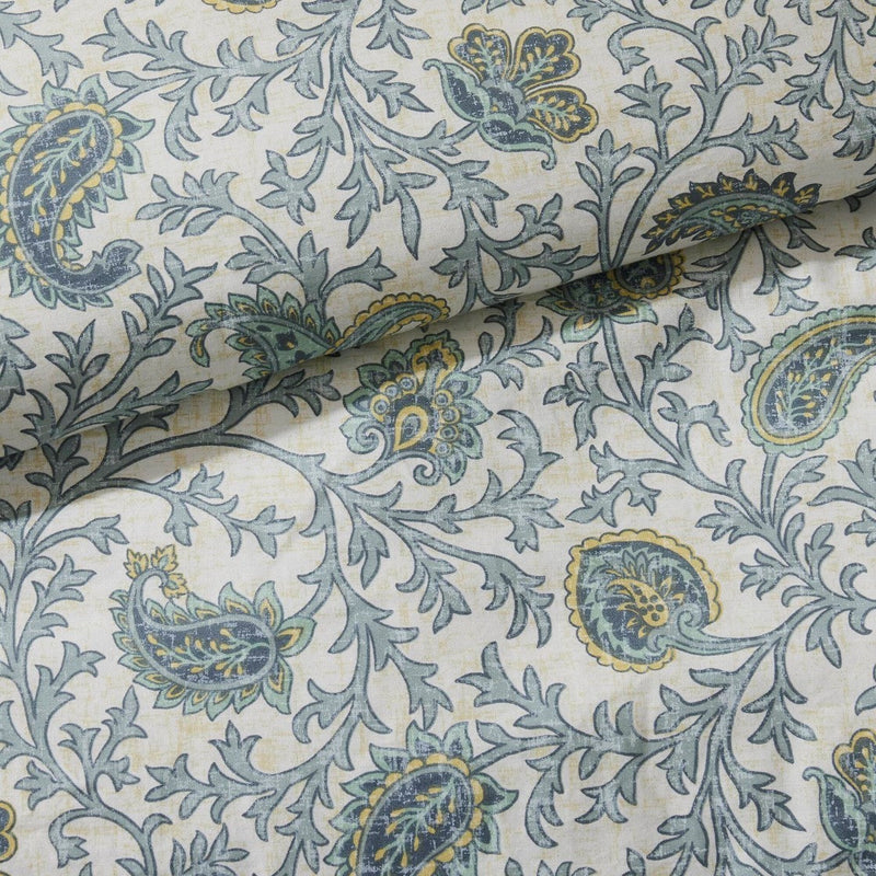 9 Piece Cotton Percale Comforter Set Aqua King