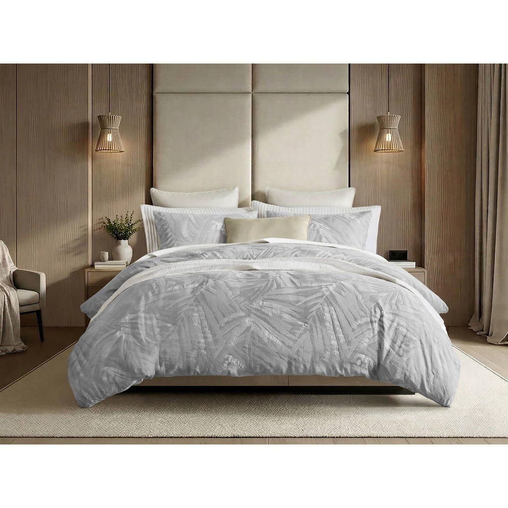 3 Pieces King Cotton Duvet Set,Light Gray Media 9