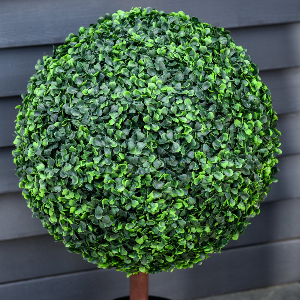 23.5' Artificial Boxwood Topiary Ball Tree, Fake Decorative Plant, Nursery Pot Included for Home, Balcony, Backyard and Garden Media 3