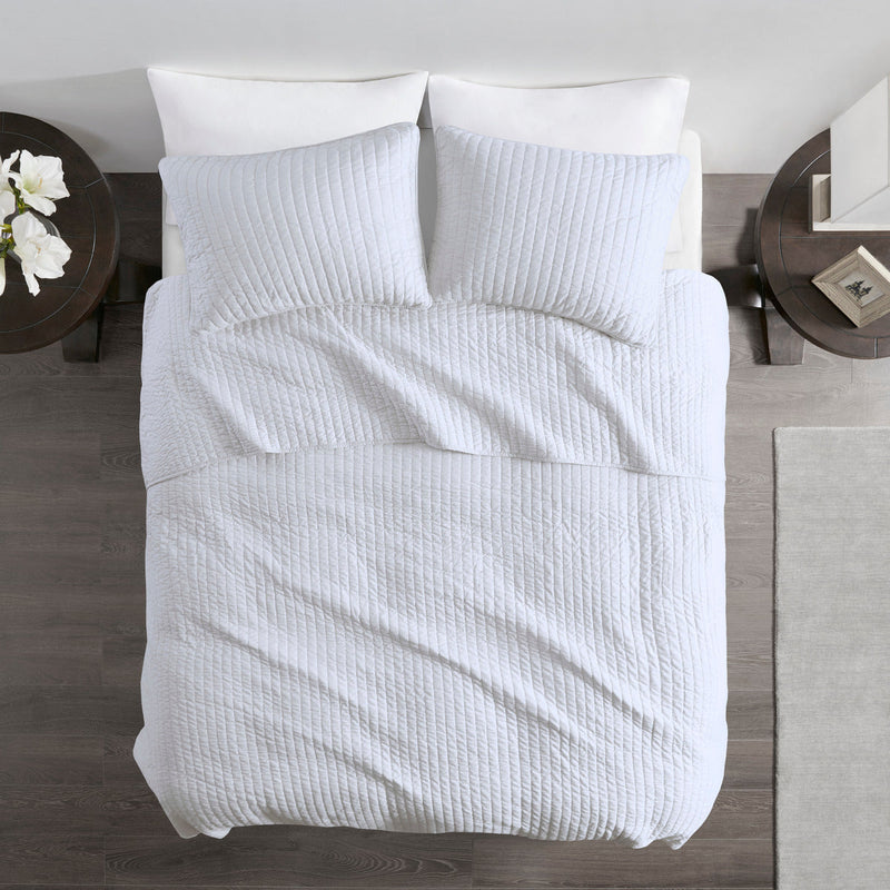 2 Piece Quilt Set White Twin/Twin XL