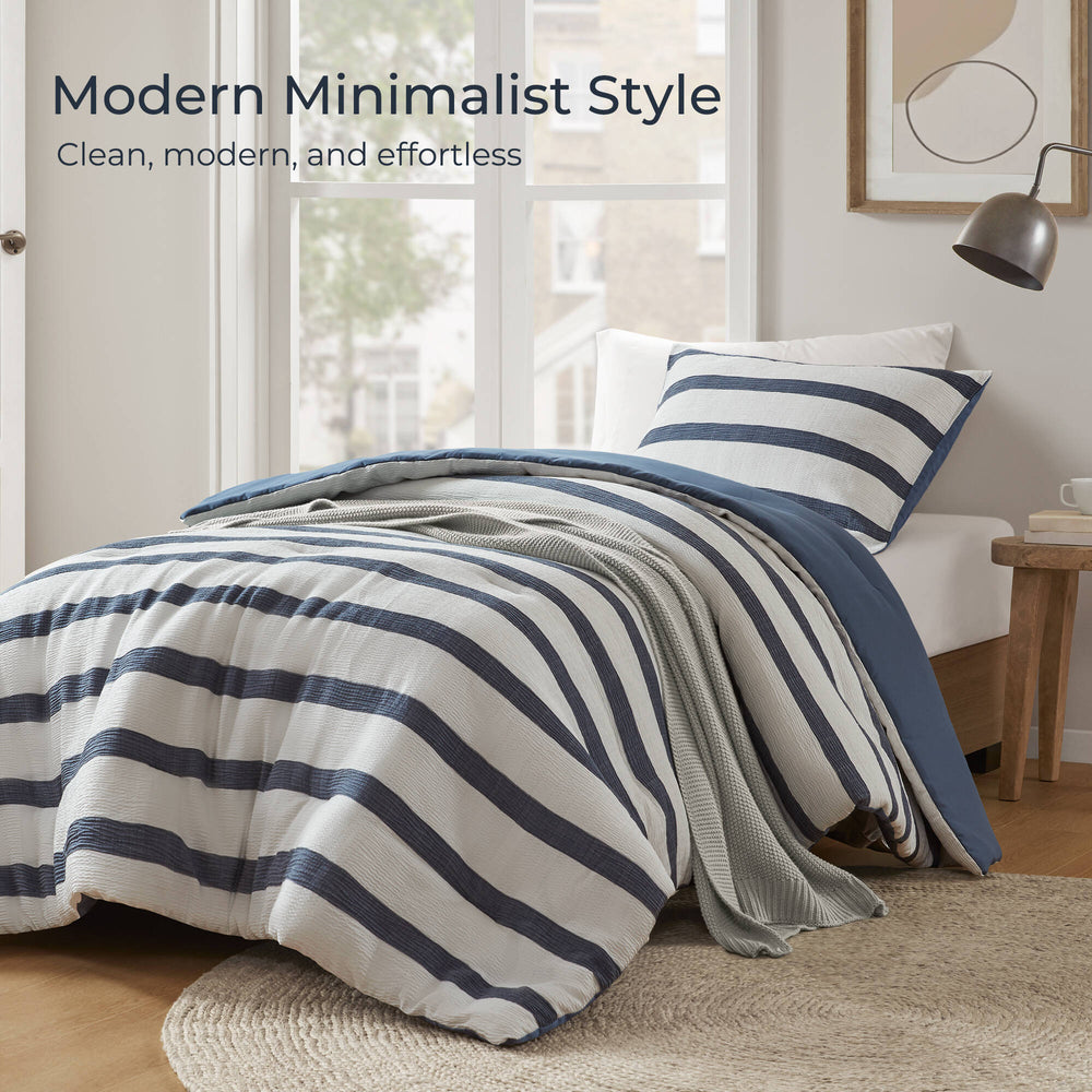 2-Piece Twin/Twin XL Yarn-dyed striped comforter Media 8