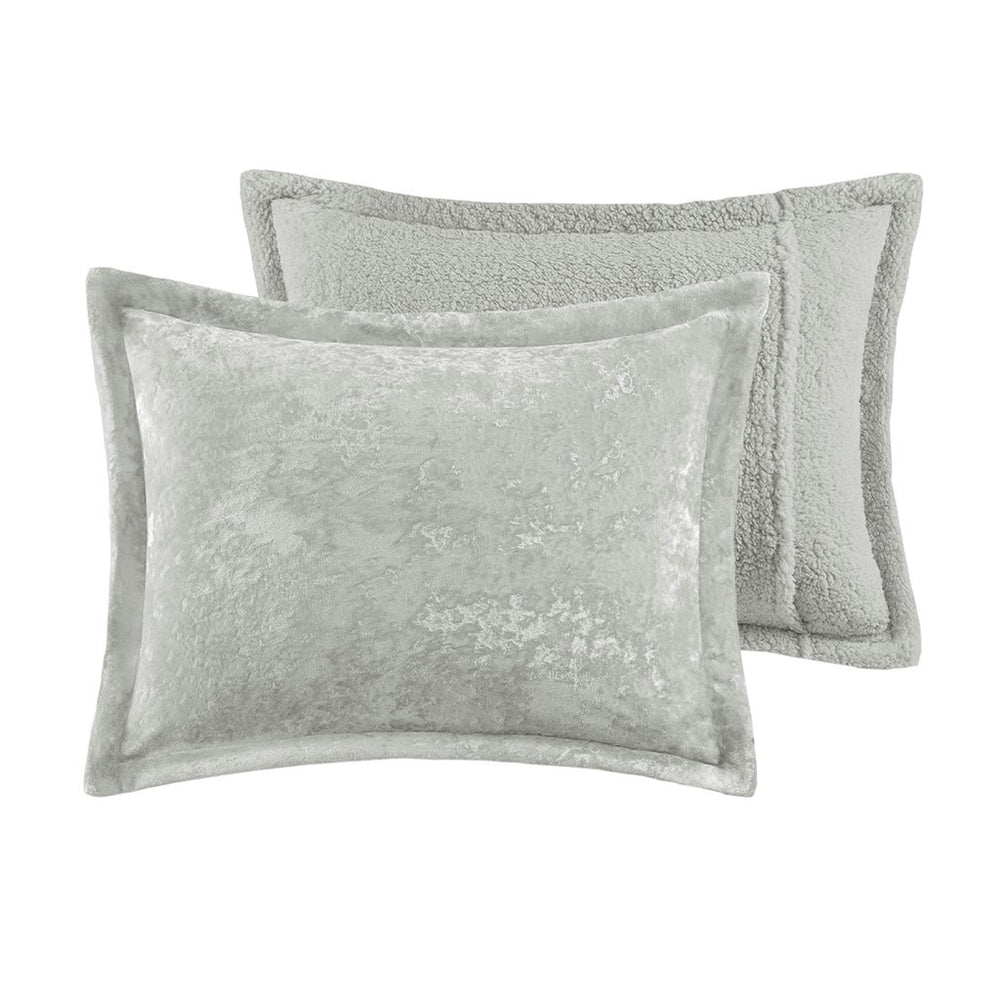 King/Cal King Crushed Velvet Sherpa Reversible Comforter Set Media 9