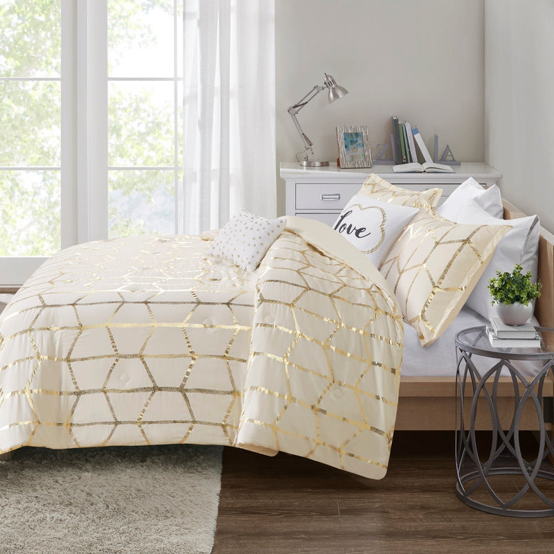 5-Piece 100% Polyester Brushed Comforter Set