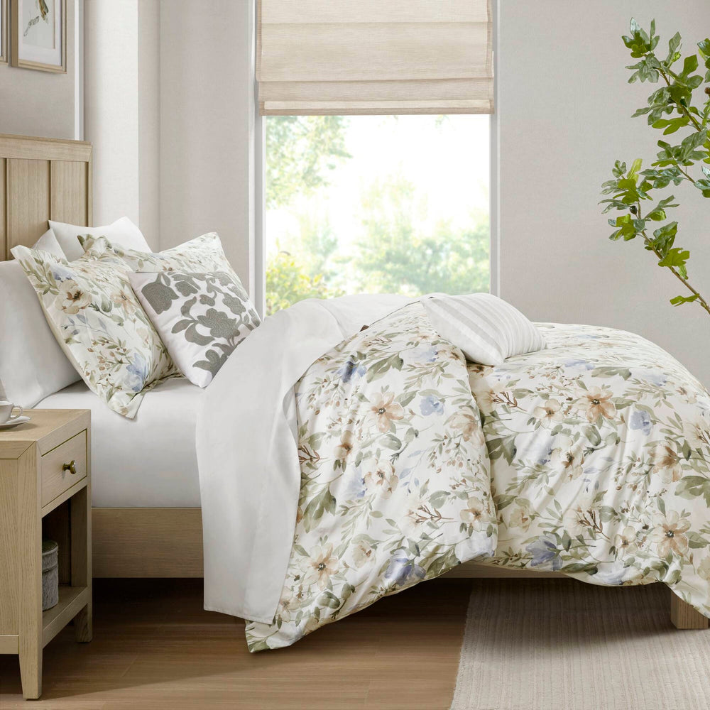 5PCS Full/Queen  Cotton Sateen Print Duvet Set Media 20