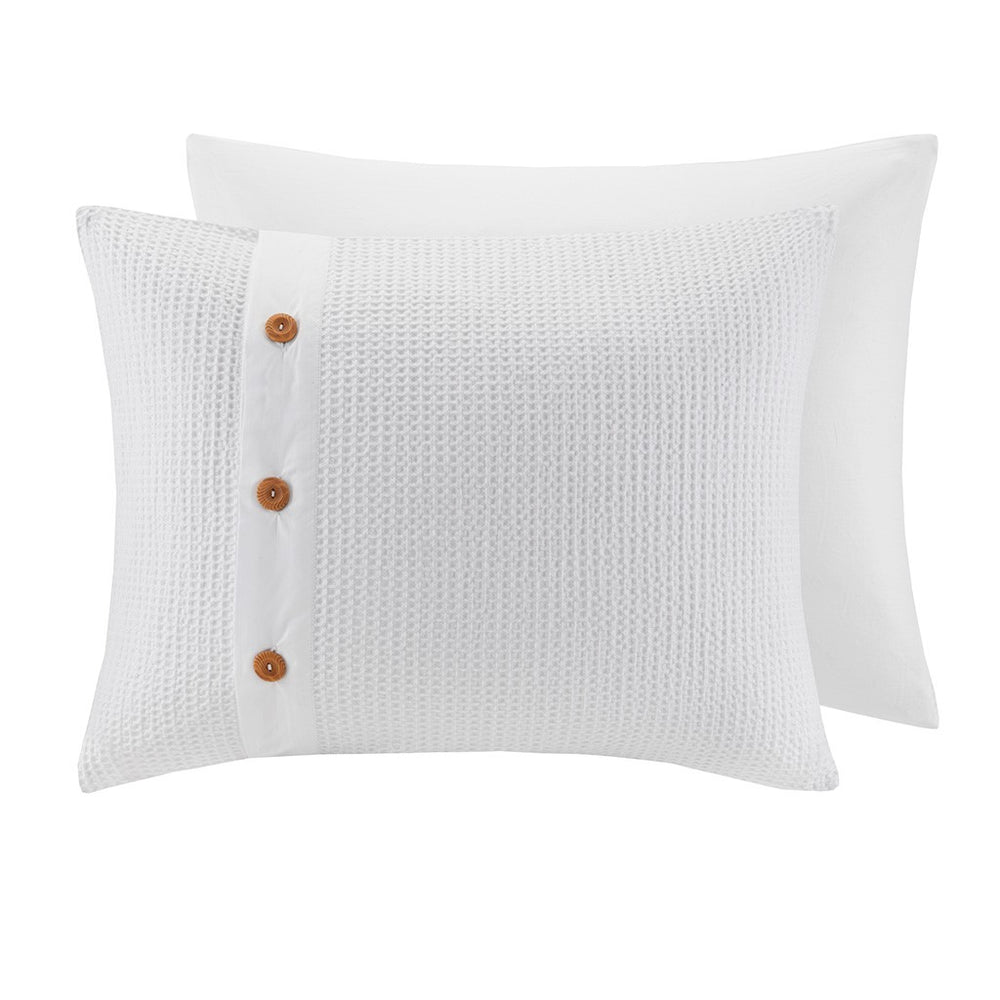 3 Piece Cotton Comforter set White Full/Queen Media 4