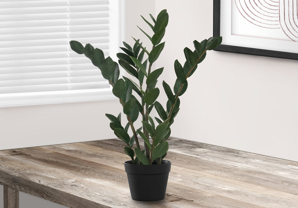 Artificial Plant, 29' Tall, Zz Tree, Indoor, Faux, Fake, Floor, Greenery, Potted, Real Touch, Decorative, Green Leaves, Black Pot Media 3