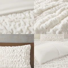 Ruched Fur Down Alternative Comforter Set perspective
