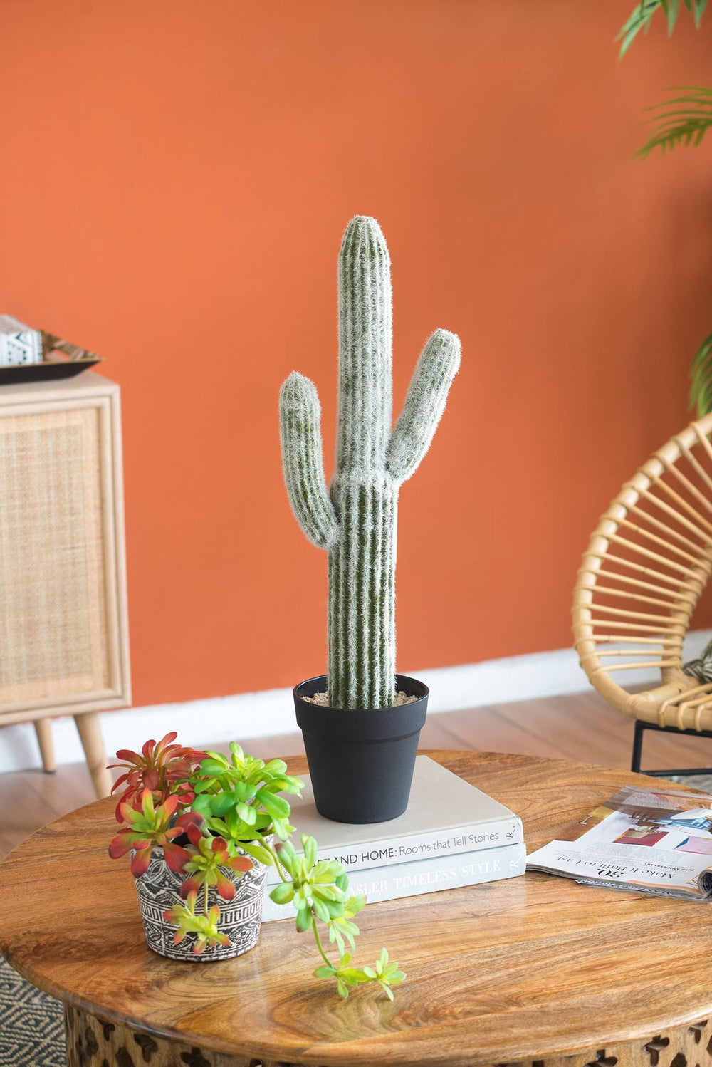 8x5x24.5'H Artificial Saguaro Cactus in Black Pot Media 1