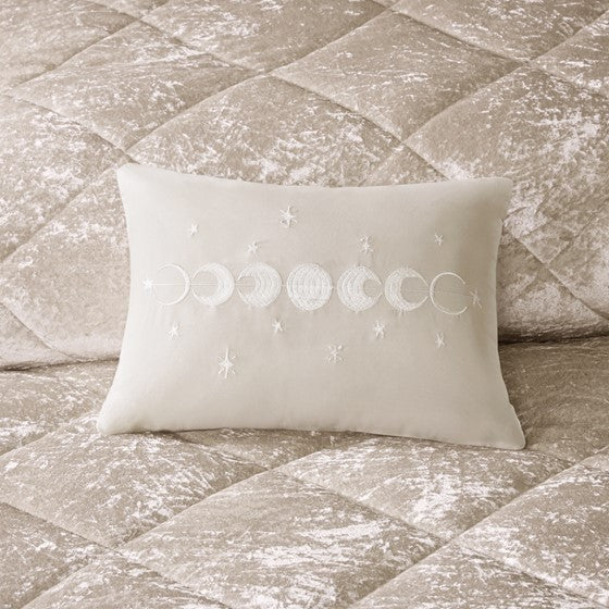 Full/Queen Velvet Comforter Set with Throw Pillow
