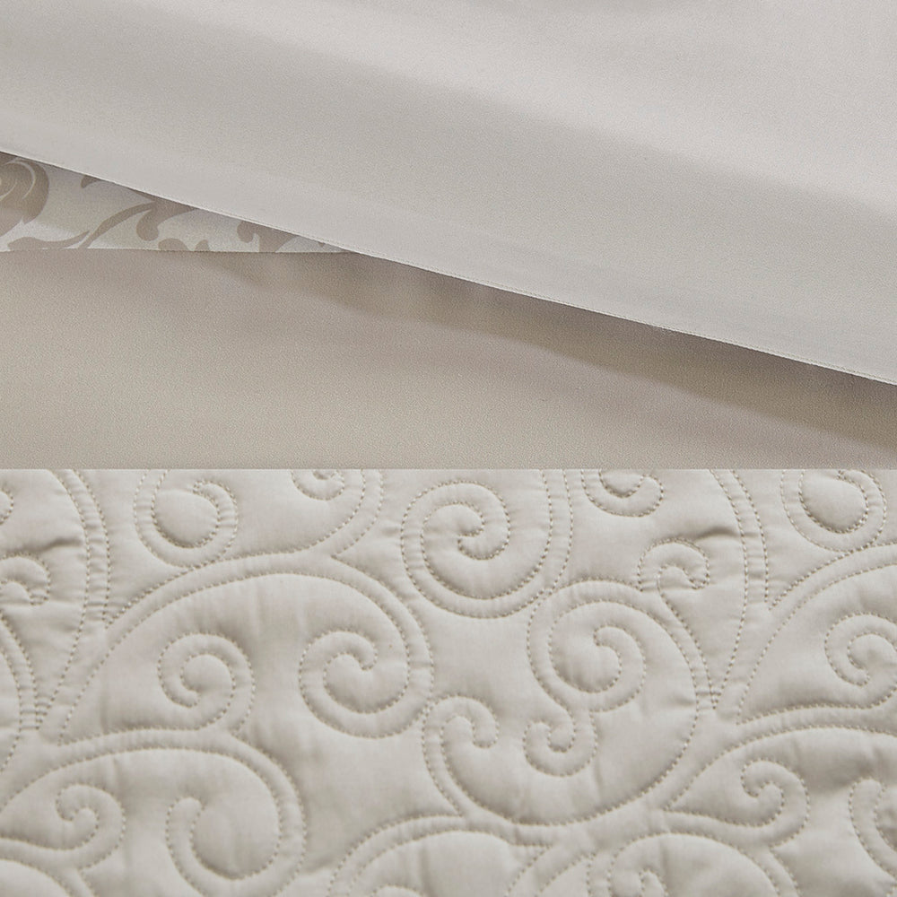 Embroidered 8 Piece Comforter Set Neutral King Media 5