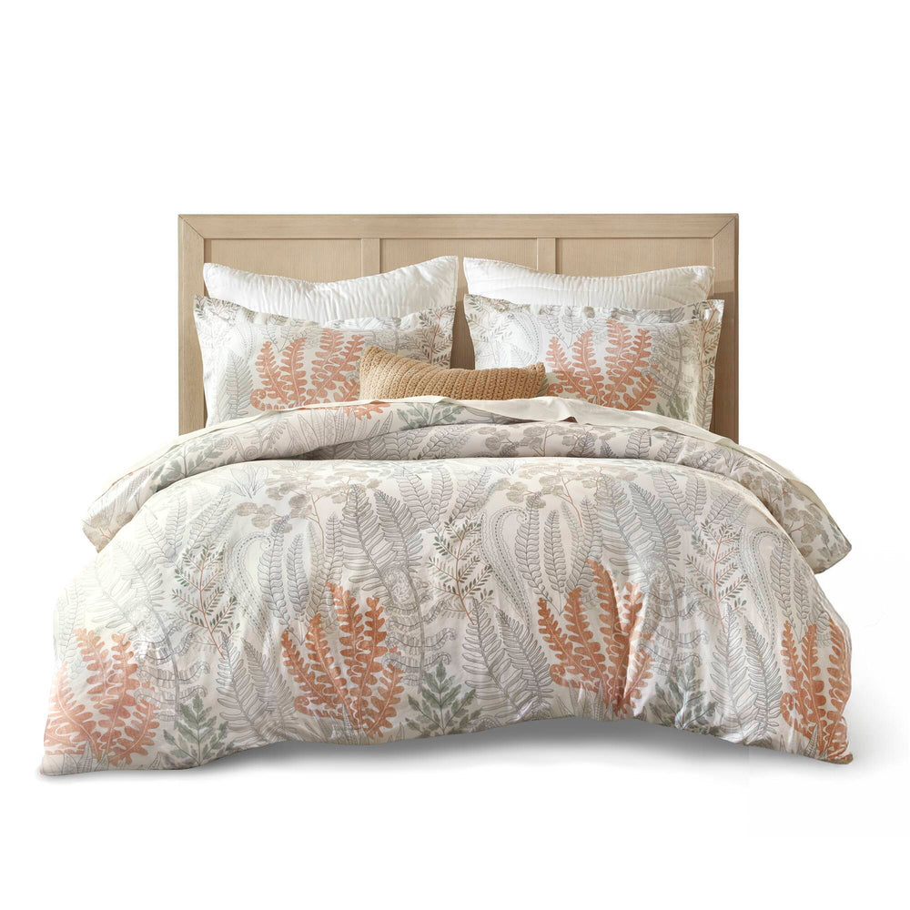 3-Piece King 100% Cotton Sateen Duvet Cover Set,Terracotta/Linen Media 14