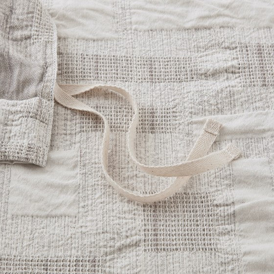 3 Piece Cotton Jacquard Duvet Set-Full/Queen